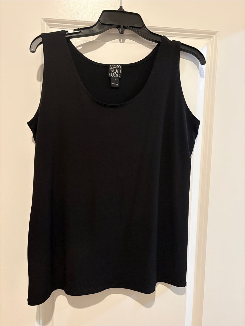 Clara Sun Woo Solid Black Scoop Neck Tank Top